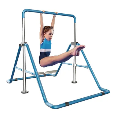 Image de Barre de gymnastique, réglable en hauteur, design pliable, bleu