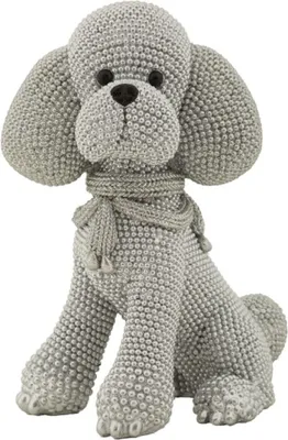 Produktbild von Mauro Ferretti Dekofigur Pudelhund Sparky silber 14,5x10x19 cm