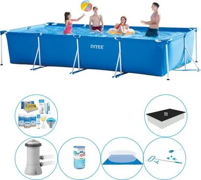 Zdjęcie produktu dla Prostokątny basen o wymiarach 450x220x84 cm - zestaw basenowy