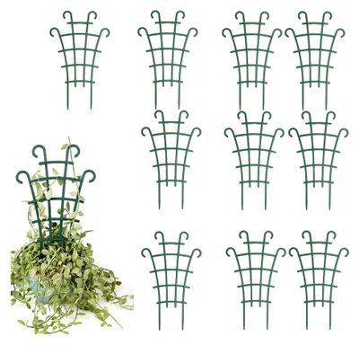 Produktbild von 10 Stück Pflanzenstützen für den Garten, Rankgitter für Zimmer- und Topfpflanzen, Kunststoff Spalier zur Unterstützung des Pflanzenwachstums