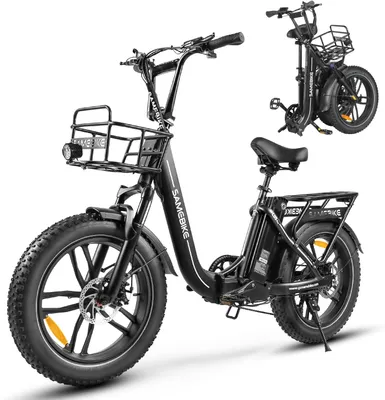 Zdjęcie produktu dla E-bike męski miejski rower elektryczny z grubą oponą 20×4.0, wymienny akumulator 48V 13Ah, zasięg 40-120 km, czarny, składany rower elektryczny