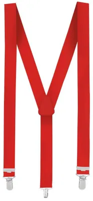 Produktbild von Hosenträger Hosenhalter - Rot - Verstellbar - Silberne Clips - Für Feier und Kostüm