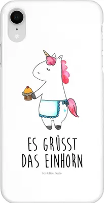 Produktbild von Mr. & Mrs. Panda Iphone XR Handyhülle Einhorn Muffin - Weiß - Geschenk, Premium Kunststoff, Geburtstag, Kekse, Unicorn, Geburtstagsgrüße, Grüße, Handy Case