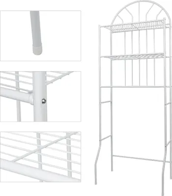 Produktbild von Toilettenregal WC-Regal Badezimmerregal 3 Ablagen Waschmaschinenregal badregal 65x34x177cm Weiß