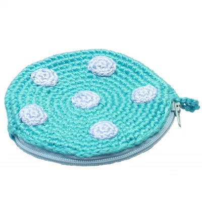 Immagine prodotto di borsa rotonda a pois 8 cm blu