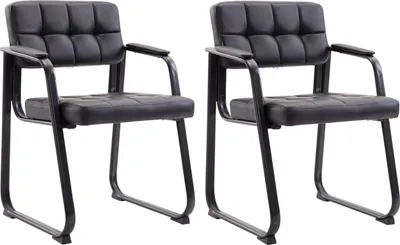 Produktbild von CLP 2er Set Besucherstühle Canada B Kunstleder mit Armlehne schwarz