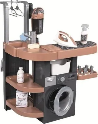 Immagine prodotto di Smoby Rowenta Wash&Clean Lavanderia giocattolo, 4 aree gioco, aspirapolvere Rowenta, 17 accessori, dai 3 anni in su