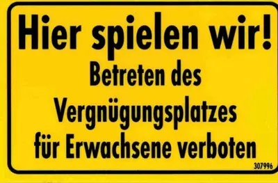 Produktbild von Türschild - Spaßschild - Hier spielen wir! Betreten... - 8,5 x 5,5 cm - 307996