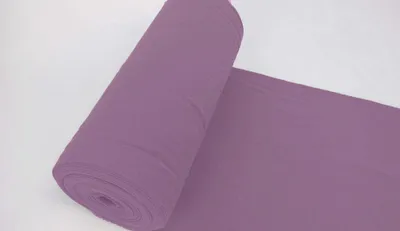 Produktbild von Bündchenstoff LUC Hell Lila, Uni 270 g/m², Strickschlauch glatt/fein, 35 cm breiter Schlauch, 25 cm lang, Meterware