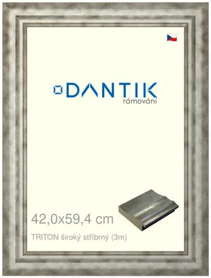 Obrázok produktu pre Rám DANTIK 42x59,4 | TRITON široký strieborný (Plexi Clear)