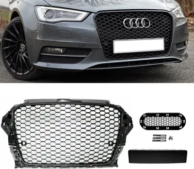 Produktbild von Kühlergrill Wabengrill hochglanz + Halter passt für Audi A3 8V 12-16 nicht RS3