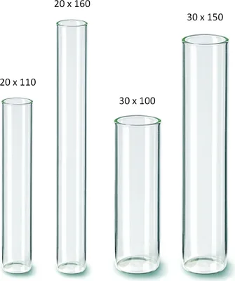 Produktbild von Reagenzgläser mit Flachboden, aus Glas, 10er Set, Dekoration Glaswaren, Größe:20mm x 160mm