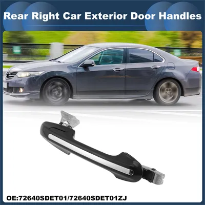 Image de Poignée De Porte Extérieure Arrière Droite De Voiture N°72640Sdet01 Pour Honda Accord 2003-2007 Abs Noir, Ton Argenté 1 Pièce