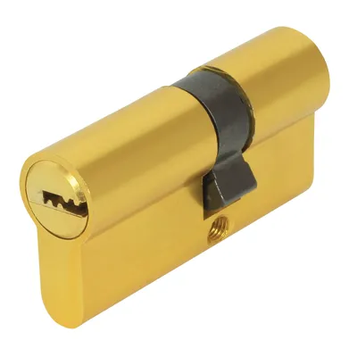 Produktbild von DOMINO Profilzylinder Schließzylinder HOMER 31/31 Zylinderschloss | Türschloss | Schloss mit 5 Schlüsseln | Einsteckschloss | Haustür-Schloss | Mehr als 25.000 Zyklen | Gold