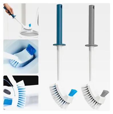 Produktbild von Toilettenbürste mit Randreiniger Beige Grau & Weiß, 2 Stück