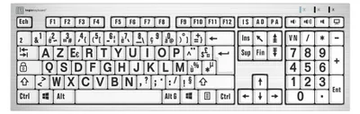 Image de Logickeyboard LargePrint - Taille complète (100%) - filaire - USB - ?ŽERTY - Blanc