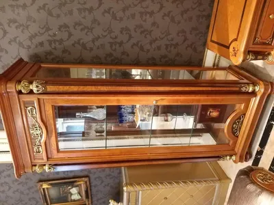 Obrázok produktu pre Komoda Vitrína Komody Vitríny Sklenená dizajnová vitrína Drevo