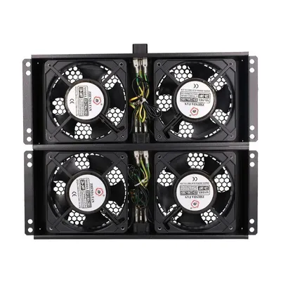 Obrázok produktu pre Extralink 4-ventilátorová chladiaca jednotka pre 19" rozvádzač s 2 m napájacím káblom EU