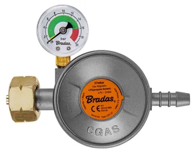 Produktbild von Gasdruckminderer 37 mbar mit Manometer & EFV-Ventil