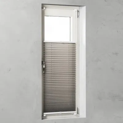 Produktbild von SOLUNA Faltenplissee mit Seitenverspannung ohne Bohren taupe 75x130 cm