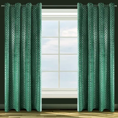 Produktbild von Design91 Vorhang MOLY grün silber hellgrau 140x250 cm  Ösen Ösenvorhang