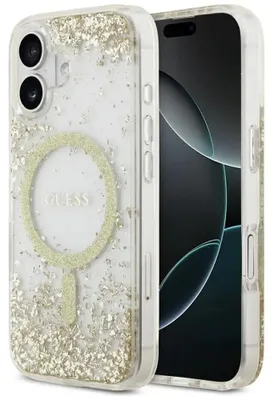 Image de Étui Guess Resin Bottom Glitter Magsafe Na Iphone 17 - Złote