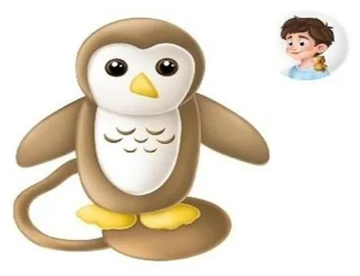 Immagine prodotto di Peluche Gifty Gufo con magnete