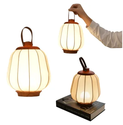 Image de Lampe de table LED sans fil, style rétro élégant, lanterne 4000 mAh, été