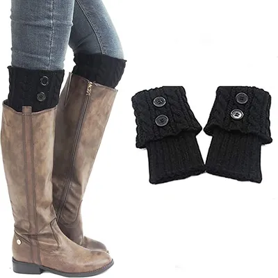 Produktbild von Stulpen Damen, Beinwärmer für Herbst und Winter, A0325, Schwarz