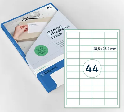 Obrázek produktu pro univerzální etikety rillprint 48,5 x 25,4 mm bílé 4 400 etiket