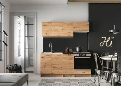 Produktbild von Furniture24 Küchenmöbel-Set Mit Arbeitsplatte Mela 180 Cm Artisan Eiche