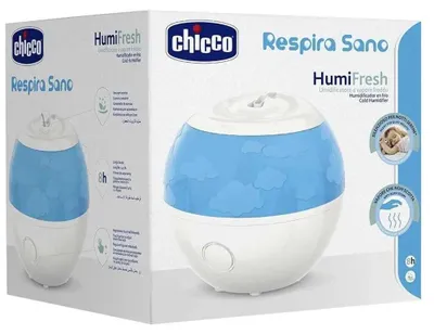 Produktbild von Chicco Humi Fresh Ultraschall Kaltluftbefeuchter für Kinder, Kaltdampf, Luftbefeuchter Geräuschlos für Erholsame Nächte, mit Essenzbehälter, Abschaltautomatik, Raumluftbefeuchter 8 Stunden Laufzeit