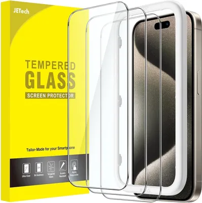 Image de Film de protection pour iPhone 15 Pro Max 6,7 pouces pack de 3 verre 9H anti-empreintes digitales
