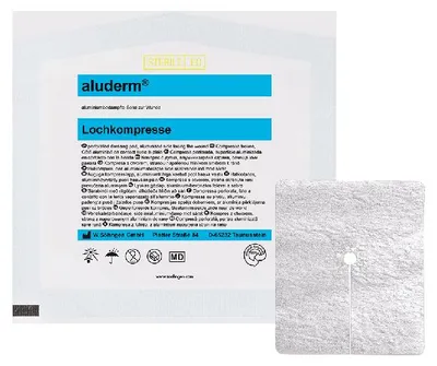Produktbild von aluderm® Lochkompresse CH 08-30 6 x 7 cm | Packung (1 Stück)