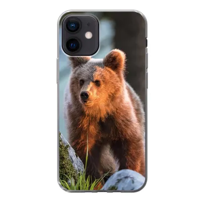 Produktbild von MuchoWow® Handyhülle Schutzhülle Hülle für iPhone 12 Bär - Braun - Tier Silikon Softcase Handy Hülle - Schutzhülle