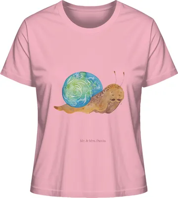 Produktbild von Mr. & Mrs. Panda Oberteil Damen Schnecke Sir Größe S - Baumwolle Pink - Geschenk, Kurzarmshirt, Lebenszeit, Frauen T-Shirt, Lebenseinstellung, Weisheit, Gute Laune, Shirt
