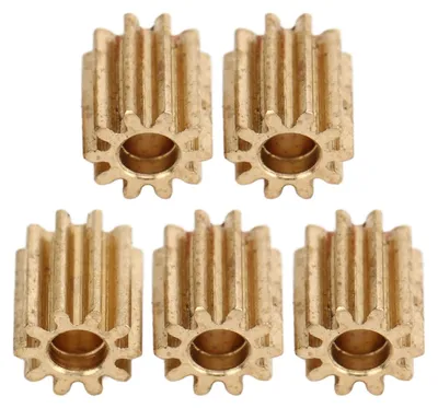 Productafbeelding van 5 stuks aandrijftandwiel van messing, geschikt voor borstelmotoren, met 10 tanden, voor Axial SCX24 1/24 crawler