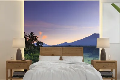 Produktbild von Indonesischer Natur-Fotobehang aus Rijst-Baumaterial, 240 x 240 cm, Wandtapeten.