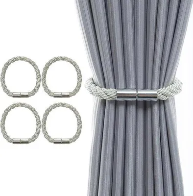 Produktbild von 4 Magnetische Vorhanghalter geflochten Dekorativ