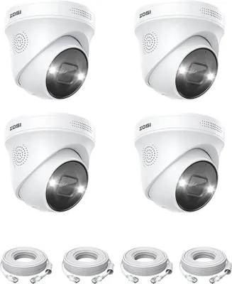Immagine prodotto di Telecamera di sorveglianza, risoluzione 8MP, visione notturna a colori, 8MP 4PK