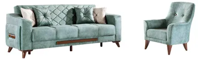 Produktbild von Sofagarnitur 3+1 Sitzer Sofa Sessel Garnituren Sofas Polster Stoff Textil