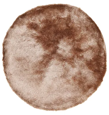 Produktbild von Hochflorteppich Breeze Rund Beige Ø 150 cm | Moderner Teppich für Wohn- und Schlafzimmer