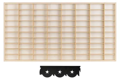 Produktbild von ArtTwist Trailer für Modellauto Vitrine | Hot Wheels Aufbewahrung zu 80 Fächen | Sammlervitrine Hängend 78,5cm x 40cm x 4cm | Setzkasten Holz für Wanddeko und Organisation (K01C)