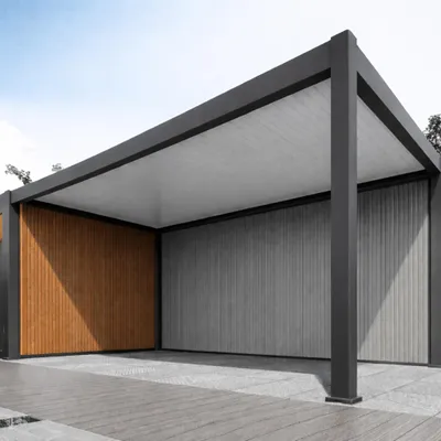 Immagine prodotto di Parete in WPC di salice per carport | 3 metri | 28 mm di spessore con barra di rinforzo