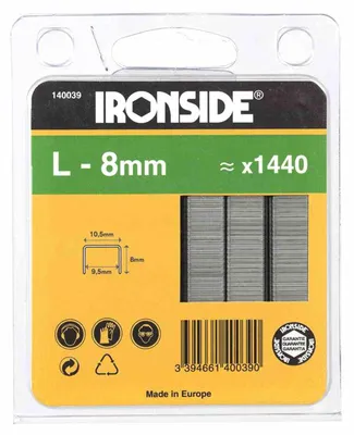 Image de Agrafes Ironside 140-039 8mm type L, argent (paquet de 1440)