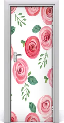 Produktbild von Tulup Türaufkleber 75x205 cm Dekorative Aufkleber Selbstklebend Wasserdichte Tapete Abnehmbar Schlafzimmer Wohnzimmer Wohnkultur - pinke Rose