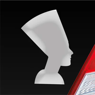 Produktbild von Auto Aufkleber Pharaonin Nofretete Pharao Ägypten Egypt Car 10x14 cm Silber Sticker Heckscheibenaufkleber