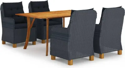 Immagine prodotto di vidaXL Set da pranzo da giardino 5 pezzi, grigio scuro