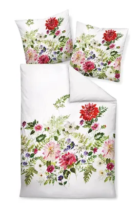 Produktbild von Janine Design Mako-Satin Bettwäsche-Garnitur modern art 42093 Farbe rot rosé-01 Größe 155x200+80x80cm AL