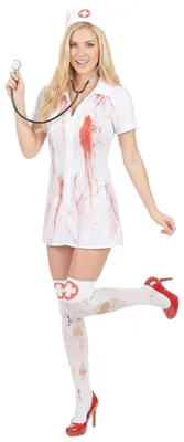 Zdjęcie produktu dla Kostium zakrwawionej pielęgniarki na Halloween dla kobiet Mały